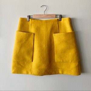COS yellow wool skirt with a retro flair. Large. Gently used